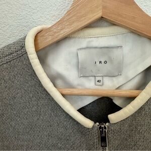 IRO tweed leather trim moto jacket